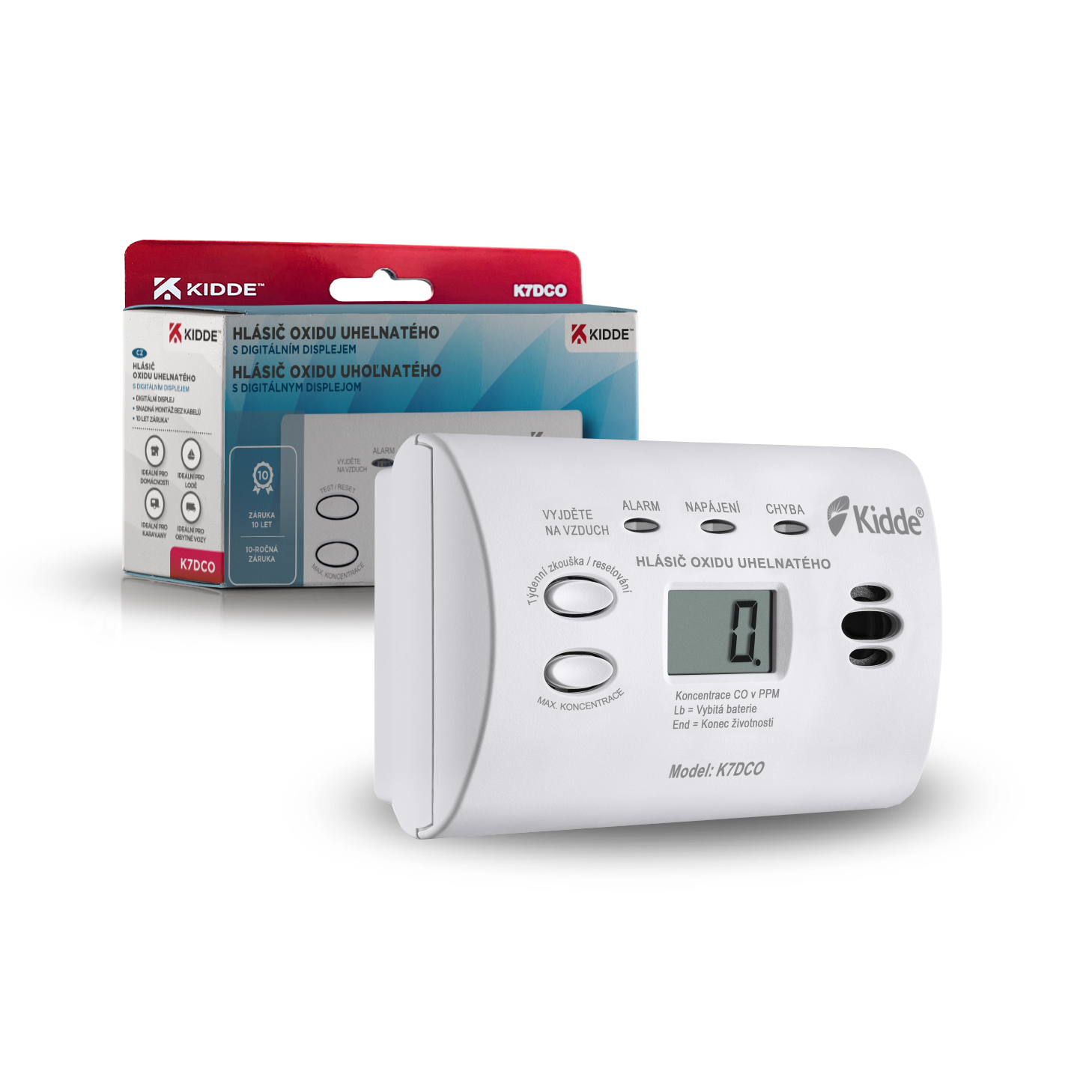 Kidde K7DCO detektor CO s displejem