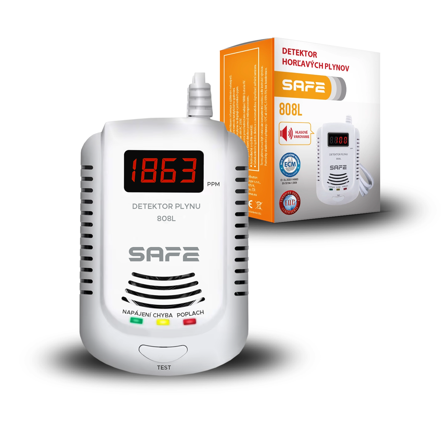 Detektor hořlavých a výbušných plynů SAFE 808L(zemní plyn)