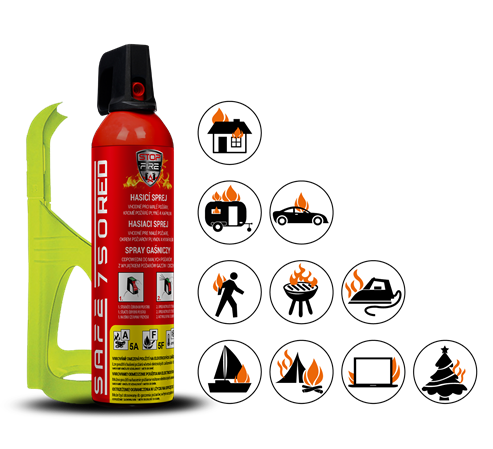 SET Hasicí sprej SAFE 750 RED + držák SAFE 75F