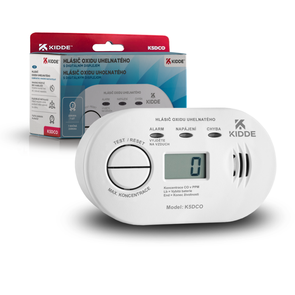 Detektor úniku plynu CO Kidde K5DCO (měřící zařízení)