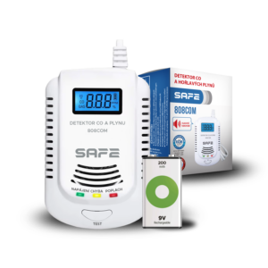 SET Kombinovaný detektor CO a plynů SAFE 808COM + nabíjecí baterie 9V