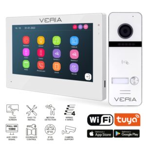 SET Videotelefon VERIA3001-W (Wi-Fi) bílý + vstupní stanice VERIA301