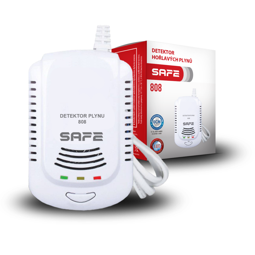 Detektor hořlavých a výbušných plynů SAFE 808 - hlásič zemního plynu