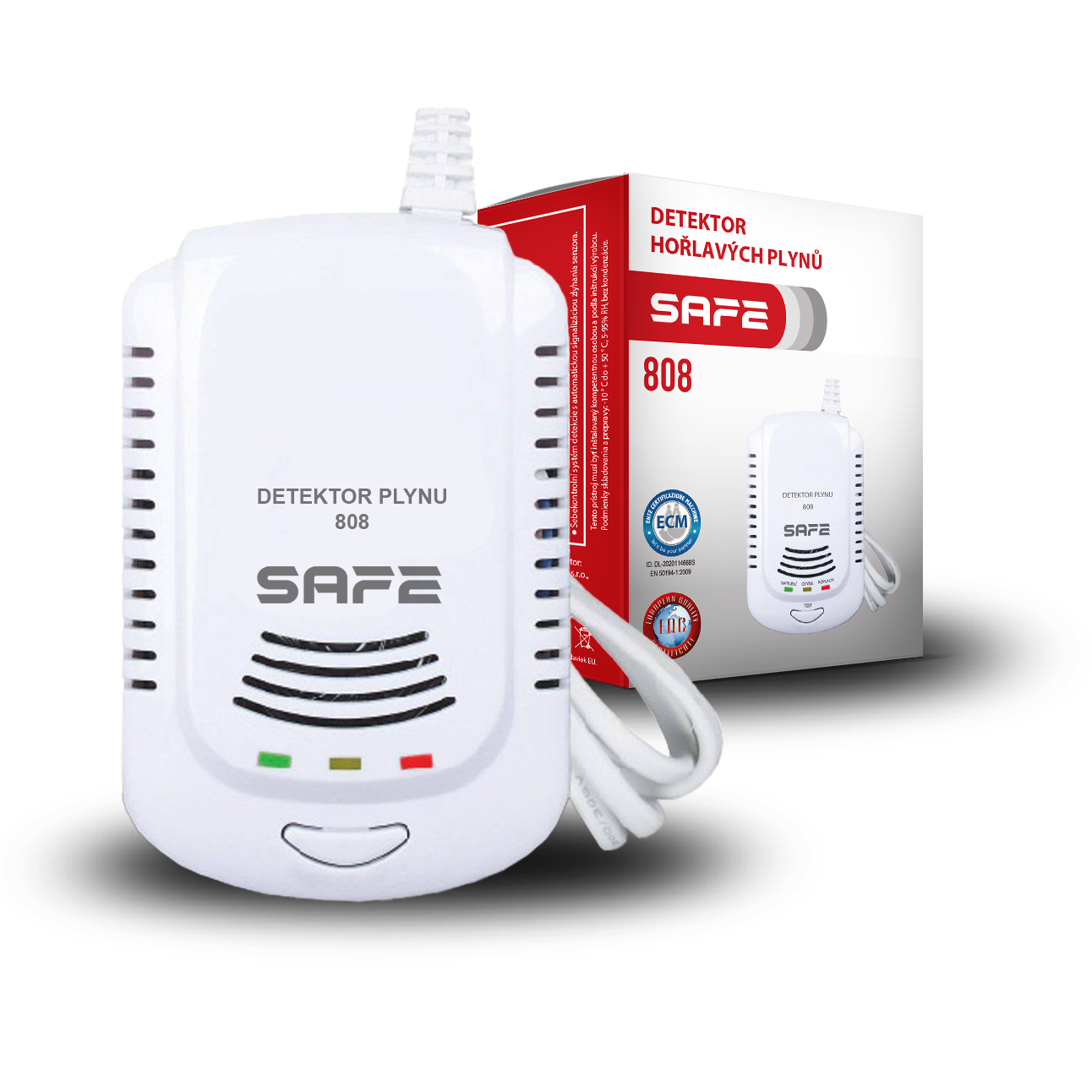 Detektor hořlavých a výbušných plynů SAFE 808 - hlásič zemního plynu