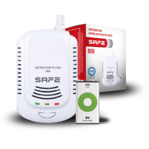 SET Detektor hořlavých a výbušných plynů SAFE 808 +  nabíjecí baterie 9V