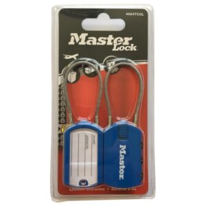 Visací zámek pro zavazadla Master Lock - modrý (2 ks / blistr)