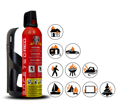 SET Hasicí sprej SAFE 750 RED + držák SAFE 75C