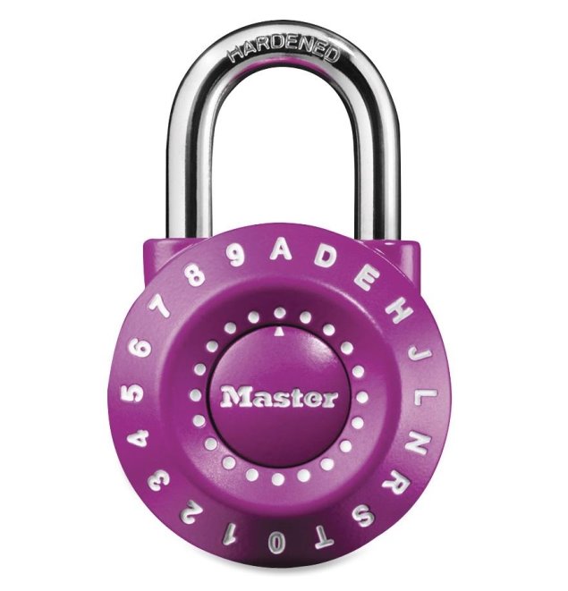 Kombinační visací zámek 1590EURDCOL - Master Lock - fialový