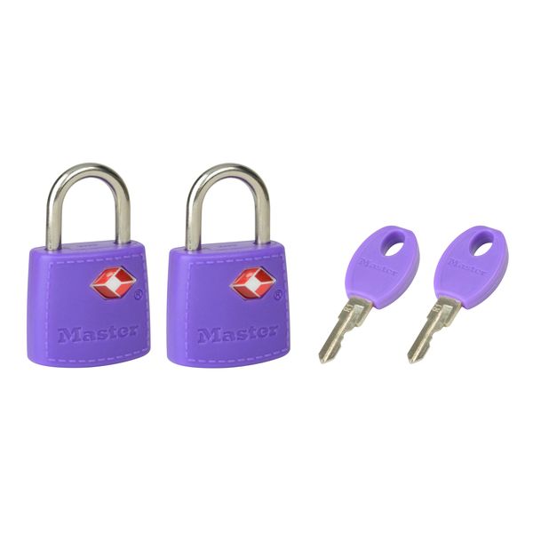 Visací zámek Master Lock TSA - fialový (2 ks / blistr)