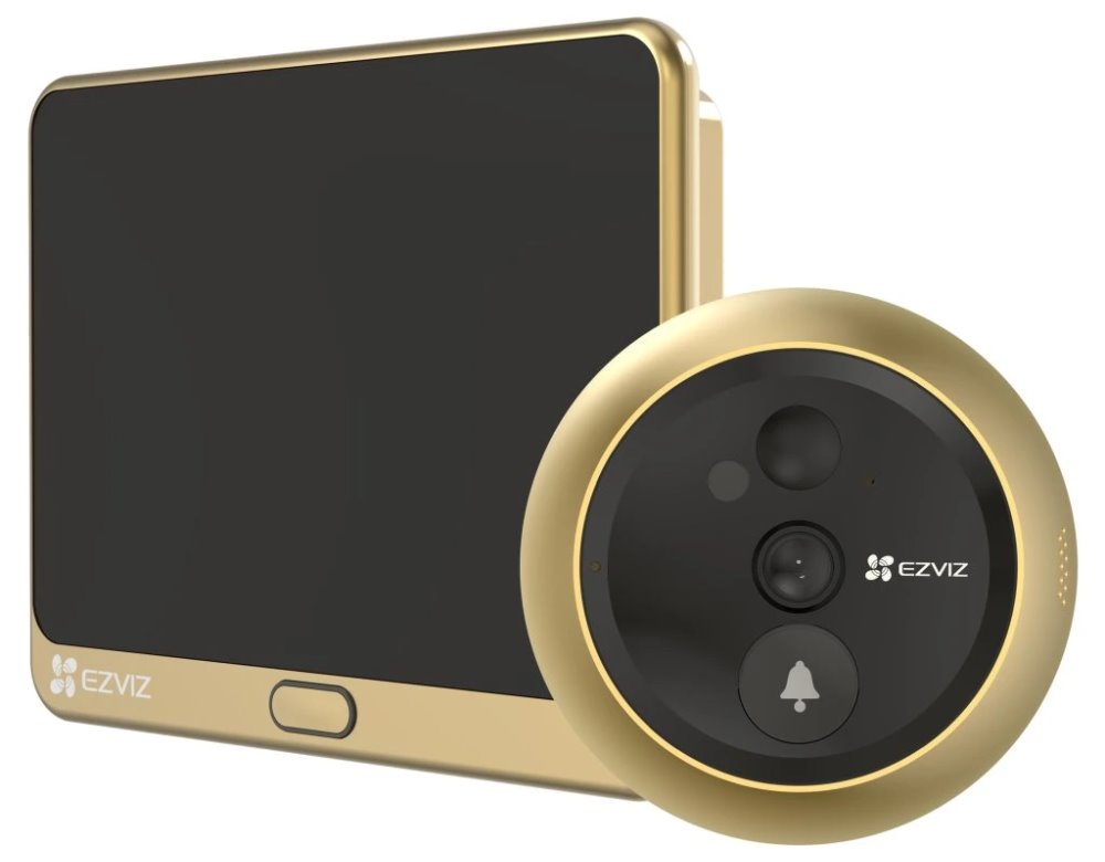 EZVIZ chytrý dveřní videotelefon DP2C/ Wi-Fi/ kamera 1080p/ H.265/ kukátko/ zvonek/ IR do 5 m/ PIR/ LCD 4