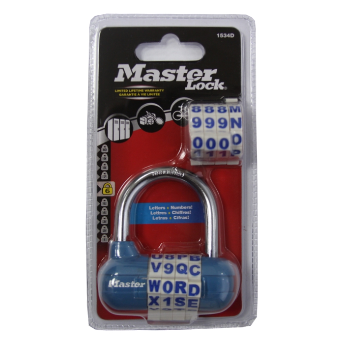 Kombinační visací zámek horizontální 1534EURD - Master Lock - modrý 2 Kombinační visací zámek horizontální 1534EURD - Master Lock - modrý - Obrázek 2
