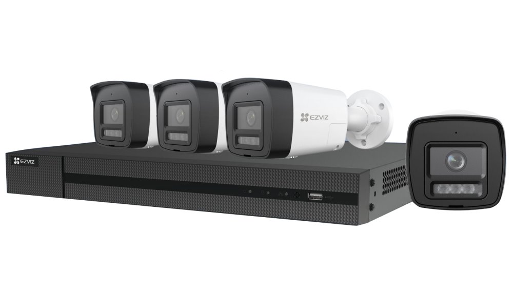 EZVIZ X5K PoE KIT/ bullet/ 8Mpix/ 1x 8CH NVR X5K/ 4x IP kamera H3K/ HDMI/ VGA/ USB/ LAN/ SATA + 2TB HDD