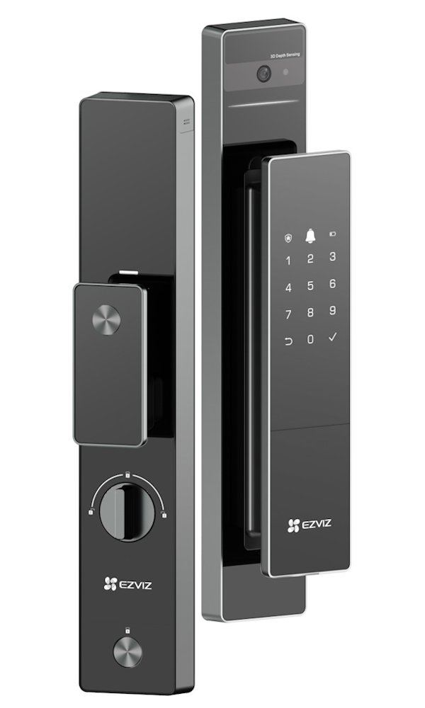 EZVIZ chytrý bezpečnostní systém 3v1 DL50FVS/ zámek/ videozvonek/ kukátko/ 4" IPS/ Wi-Fi/ Bluetooth/ otisk prstu/ černý