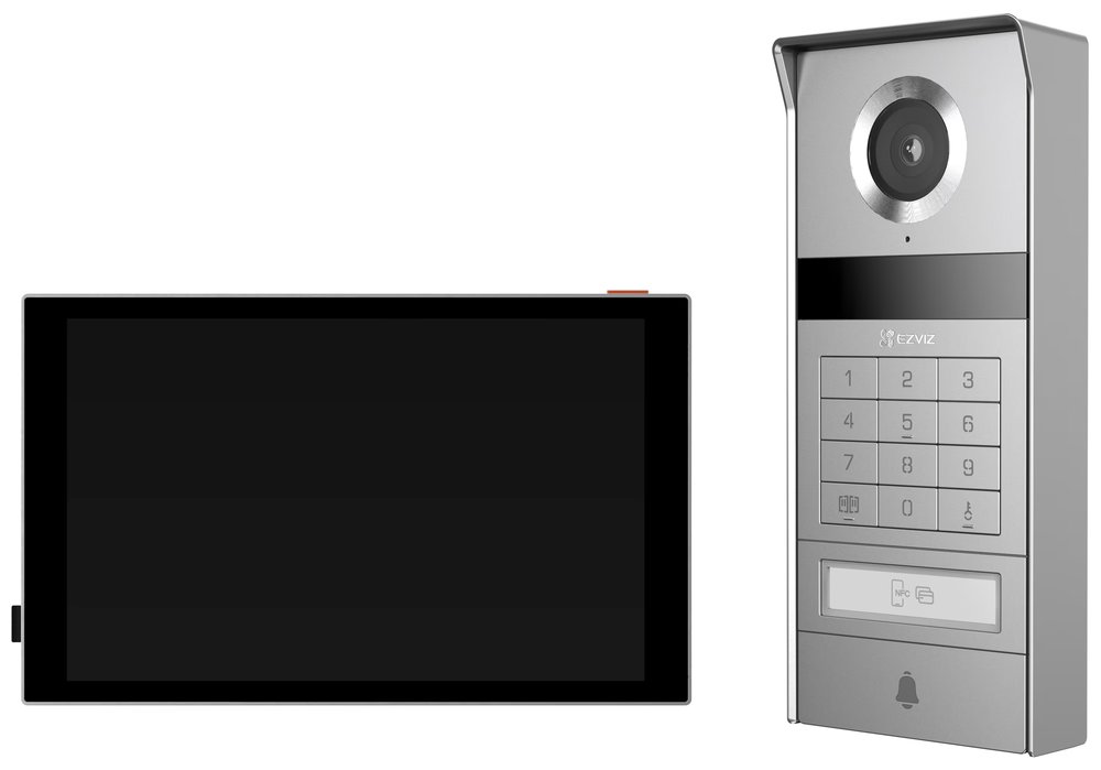 EZVIZ chytrý domácí interkom TP9 Pro/ Wi-Fi/ 4K/ 8" dot. monitor/ videotelefon/ bezdrátový zvonek/ IP65/ černo-stříbrný