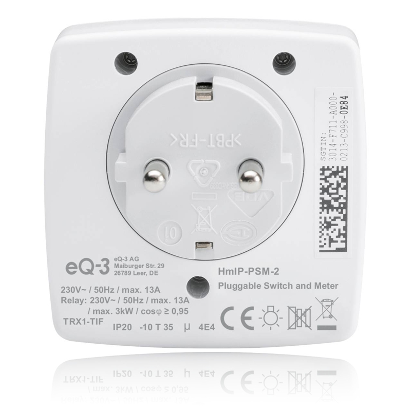 Homematic IP Spínaná zásuvka (SCHUKO) s měřením spotřeby - HmIP-PSM-2 4 Homematic IP Spínaná zásuvka (SCHUKO) s měřením spotřeby - HmIP-PSM-2 - Obrázek 4
