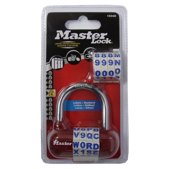 Kombinační visací zámek horizontální 1534EURD - Master Lock - červený 2 Kombinační visací zámek horizontální 1534EURD - Master Lock - červený - Obrázek 2